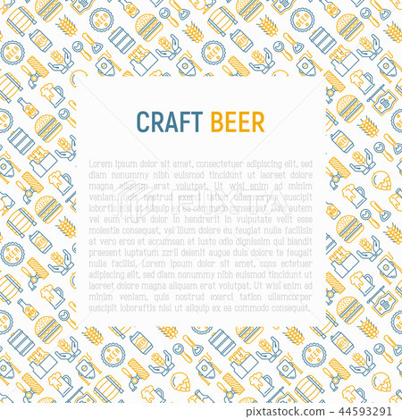 Craft beer concept with thin line icons 44593291