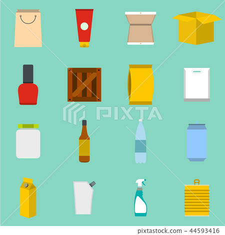 Packaging flat icons set - Stock Illustration [44593416] - PIXTA