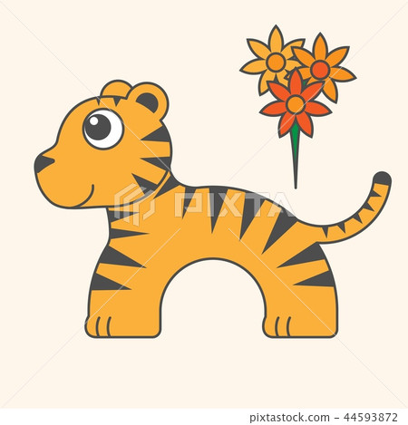Tiger cartoon style, vector art for kids Tiger cartoon style, vector art for kids 44593872