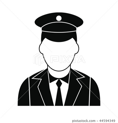 Train conductor black simple icon 44594349