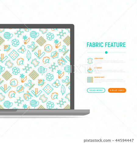 Fabric feature concept with thin line icons 44594447