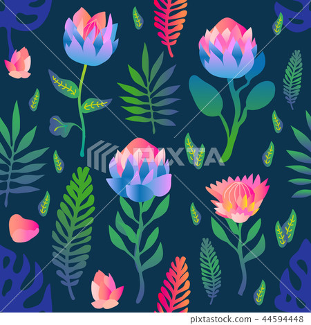 Garden of blue lotuses. 44594448