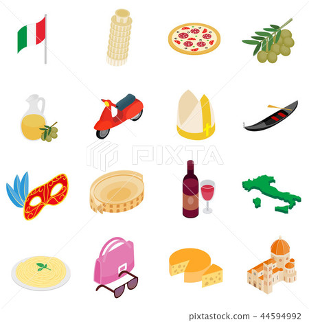 Italy isometric 3d icons 44594992