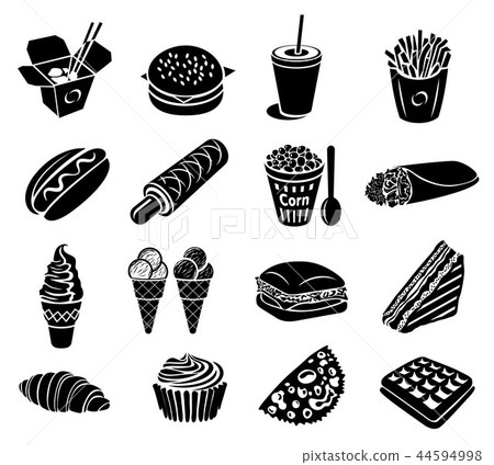 Fast food icons set Fast food icons set 44594998