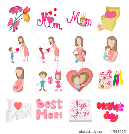 Mother Day cartoon icons 44595015