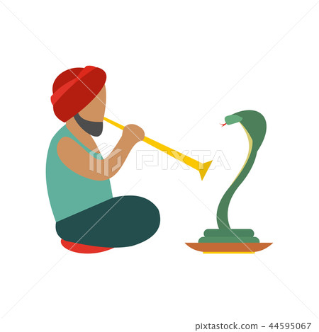 Snake-charmer flat icon Snake-charmer flat icon 44595067