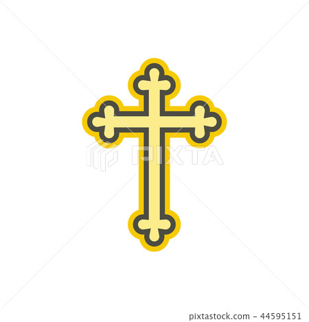 Christian cross flat icon Christian cross flat icon 44595151