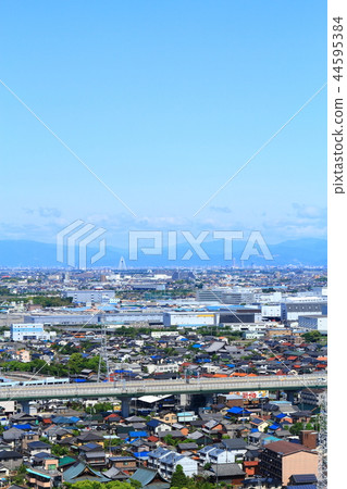The scenery of Ichinomiya city and Gifu city seen from Komaki city 44595384
