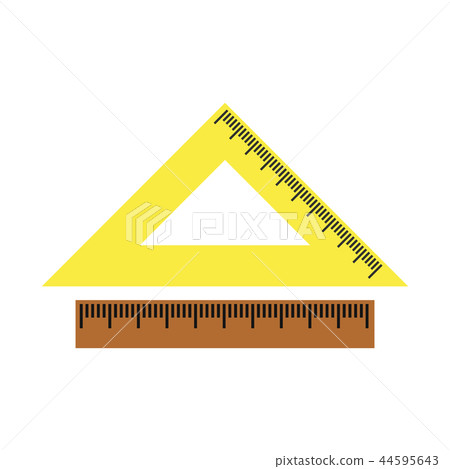 2 school rulers flat icon 44595643