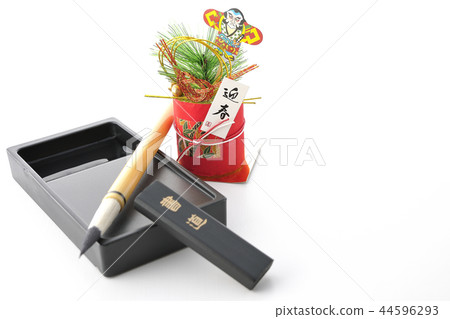 Calligraphy writing and new year decorations 44596293