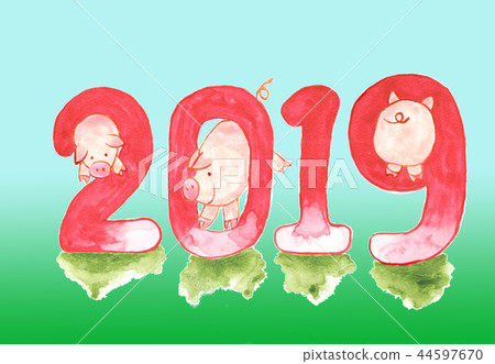 2019 pig greeting card 44597670