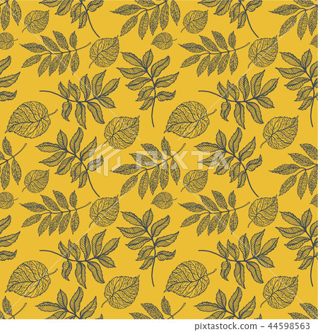 Seamless background with colorful autumn leaves.  44598563