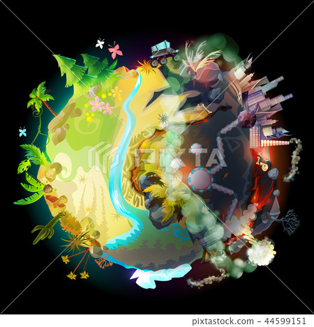 Future Of Our Earth, Ecological Concept - Stock Illustration [44599151 ...