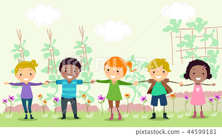 Stickman Kids Garden Fence Illustration Stickman Kids Garden Fence Illustration 44599181