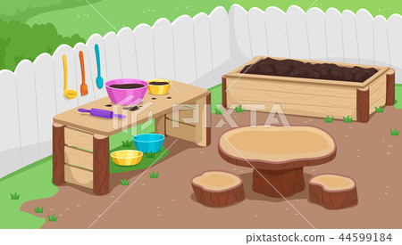 Outdoor Mud Kitchen Illustration 44599184