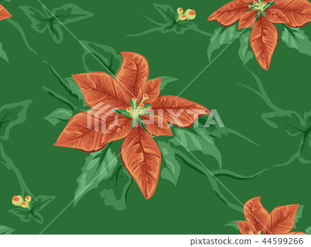 Poinsettia Design Seamless Background Poinsettia Design Seamless Background 44599266