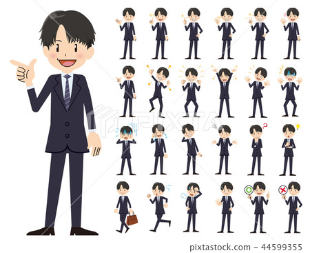 Company employee Male facial expression / gesture set Company employee Male facial expression / gesture set 44599355
