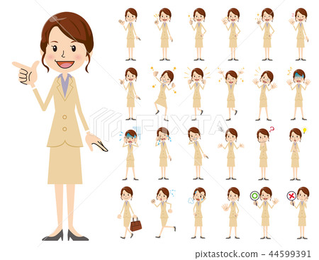 辦公室工作者女人的臉和手勢集 辦公室工作者女人的臉和手勢集 44599391
