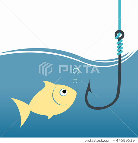 Goldfish with fish hook. Fishing bait. 44599539