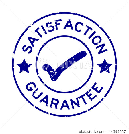 Grunge blue satisfaction guarantee round stamp 44599637