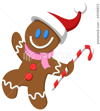 gingerbread man with santa hat gingerbread man with santa hat 44599872
