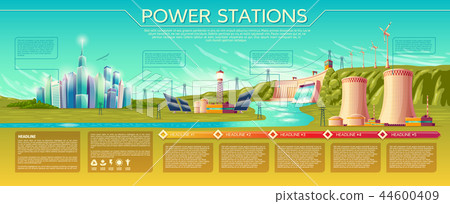 power stations infographics template 44600409
