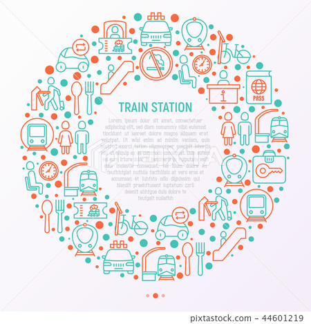 Train station concept in circle Train station concept in circle 44601219