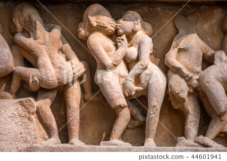 Close up erotic stone carving in Lakshman Temple Close up erotic stone carving in Lakshman Temple 44601941