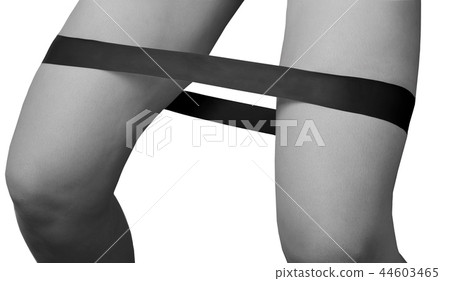 Close-up isolated green sport strap for stretching 44603465