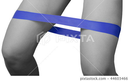 Close-up isolated green sport strap for stretching Close-up isolated green sport strap for stretching 44603466