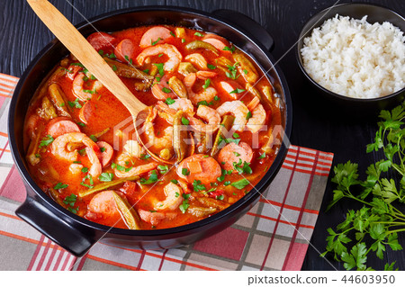 delicious shrimp and baby Okra Stew delicious shrimp and baby Okra Stew 44603950