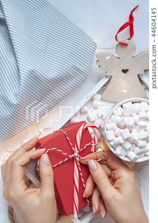 Christmas or New Year morning in bed concept 44604145