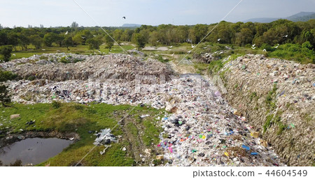 bird's eye view of garbage mountain. bird's eye view of garbage mountain. 44604549
