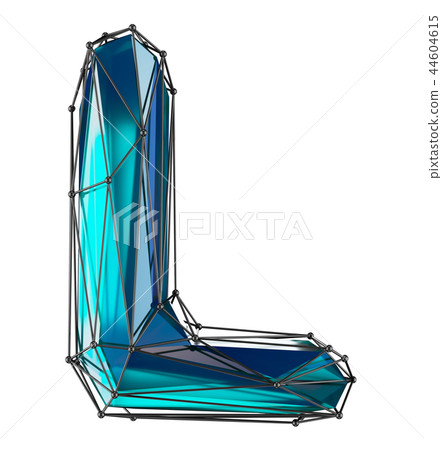 Low Poly Alphabet Letter L. Blue color Isolated... - Stock Illustration ...