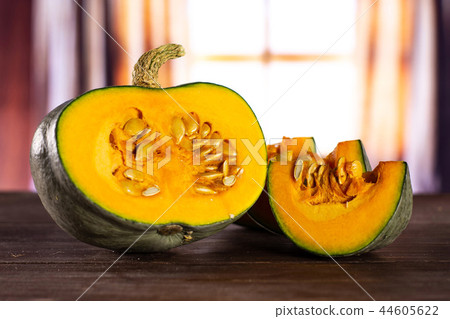 Fresh blue grey pumpkin nagy dobosi with curtains 44605622