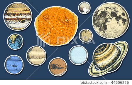 planets in solar system. moon and the sun, mercury and earth, mars and venus, jupiter or saturn and planets in solar system. moon and the sun, mercury and earth, mars and venus, jupiter or saturn and 44606226