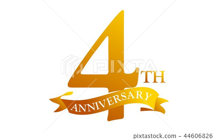 4 Ribbon Anniversary Logo Design Template Vector 44606826
