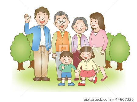 Medical illustration: Family Medical illustration: Family 44607326