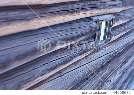 wooden houses in the Russian countryside / wooden architecture, Russian provincial landscape, winter view village in Russia 44608673