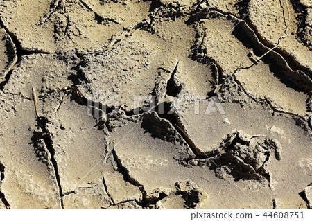 soil corrosion cracks on the ground 44608751