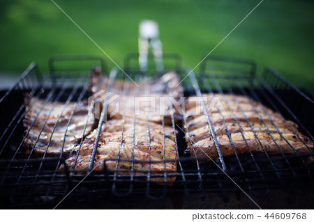 meat on the grill BBQ grilled rib meat on the grill BBQ grilled rib 44609768