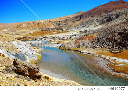 multi-colored mountains landscape 44610077