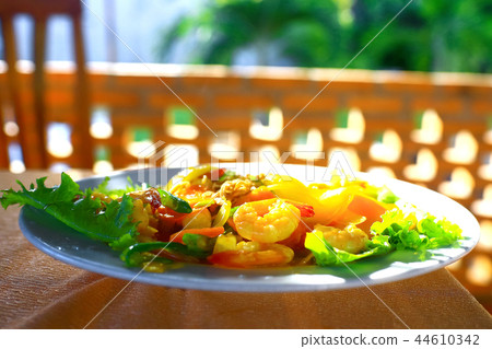 Dinner from shrimp salad Dinner from shrimp salad 44610342