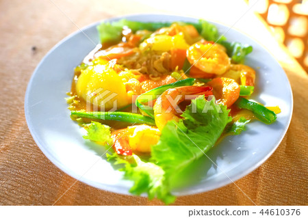 Dinner from shrimp salad Dinner from shrimp salad 44610376