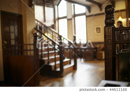 Wooden staircase in the house 44611188