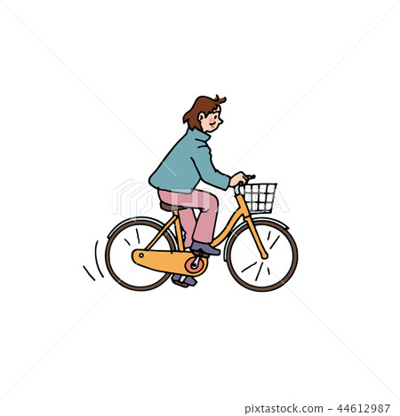 Wife going out by bicycle Wife going out by bicycle 44612987