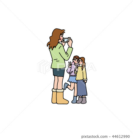Girl taking pictures with a friend Girl taking pictures with a friend 44612990