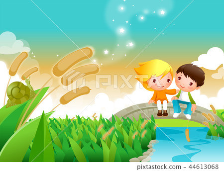 孩子,同心,夢想,例證 孩子,同心,夢想,例證 44613068