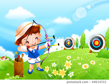 Children, sports, illustration 44614331
