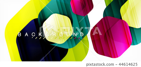Vector multicolored hexagons geometric abstract background 44614625